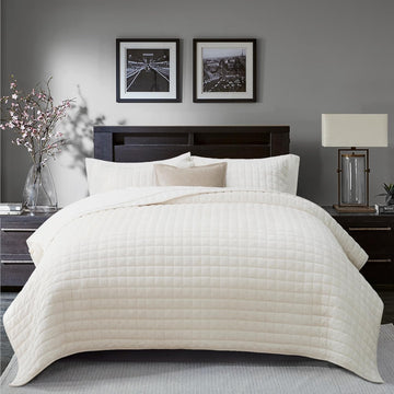 Cubrecama Velvet Premium Elenora blanco crema