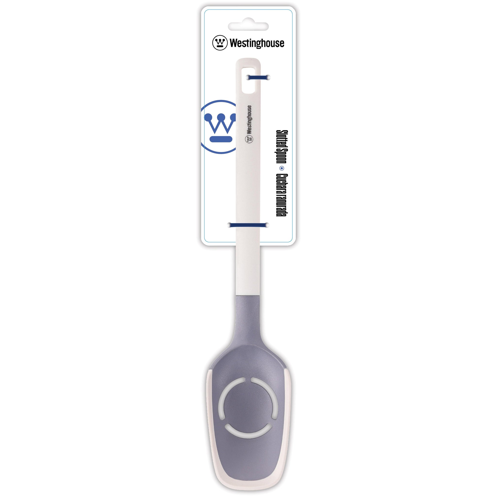 Cuchara Ranurada de Silicona blanca – Resistente al Calor, Antiadherente y Ergonómica