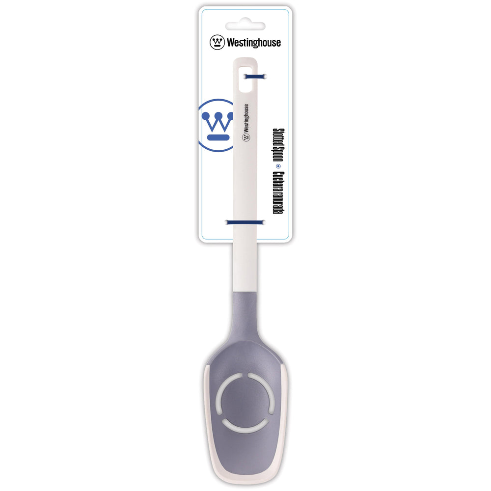 Cuchara Ranurada de Silicona blanca – Resistente al Calor, Antiadherente y Ergonómica