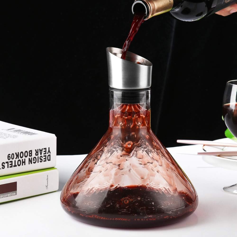 Decantador de Vino de Cristal 1.5 L con Aireador Integrado