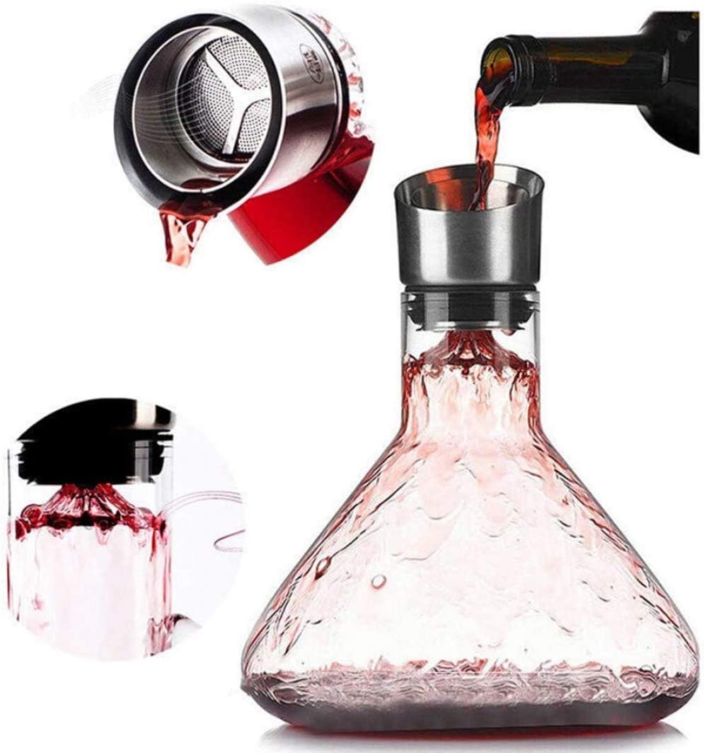 Decantador de Vino de Cristal 1.5 L con Aireador Integrado
