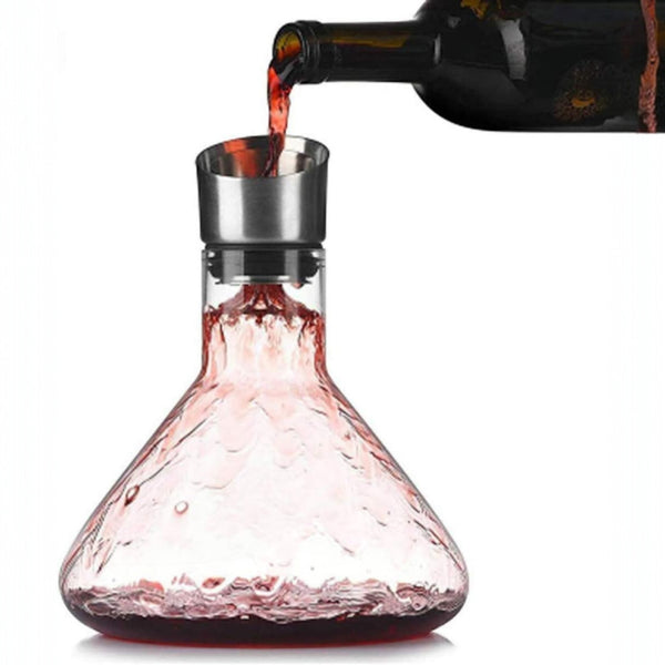 Decantador de vino de cristal 1.5 L con aireador integrado