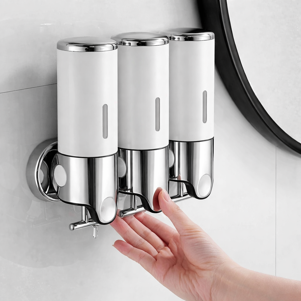 Dispensador Triple de Pared blanco