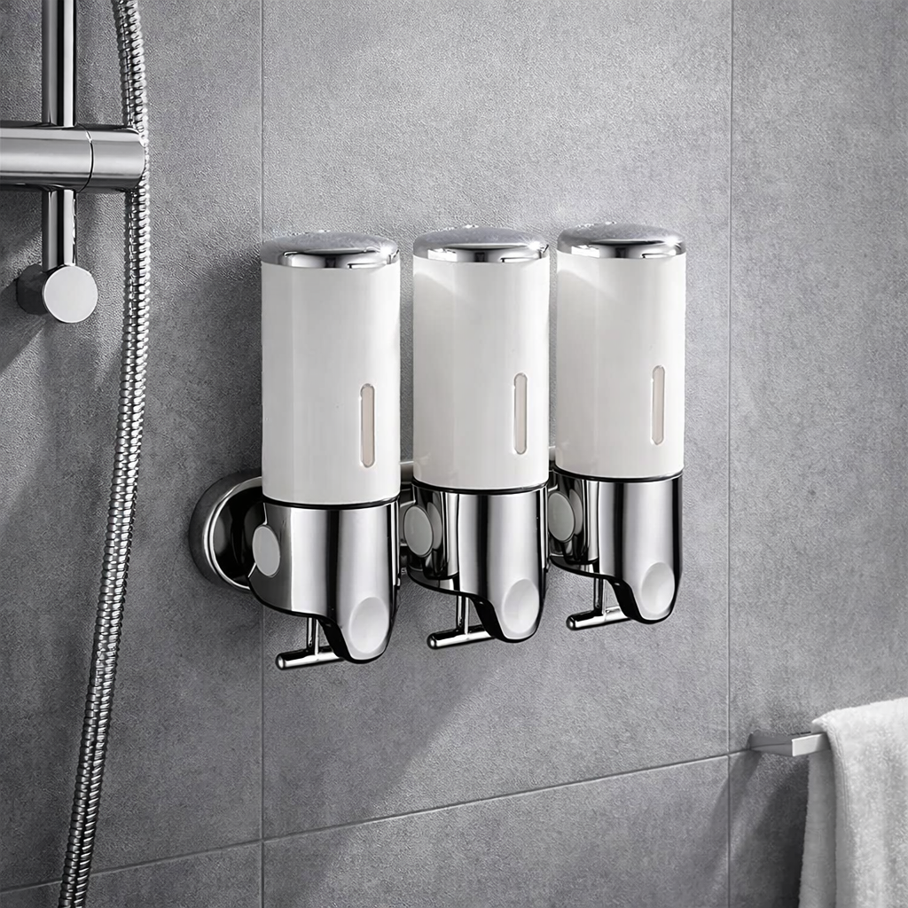 Dispensador Triple de Pared blanco