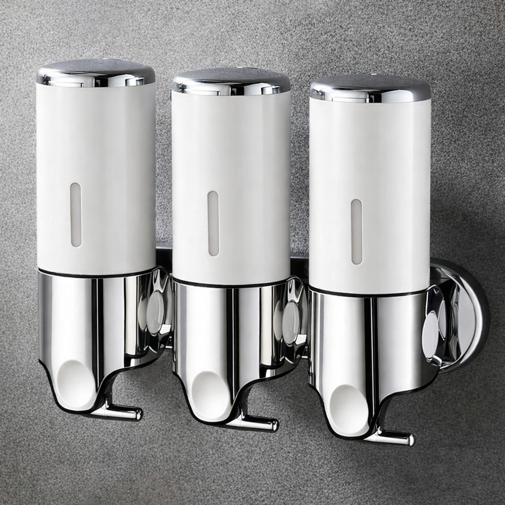 Dispensador Triple de Pared blanco