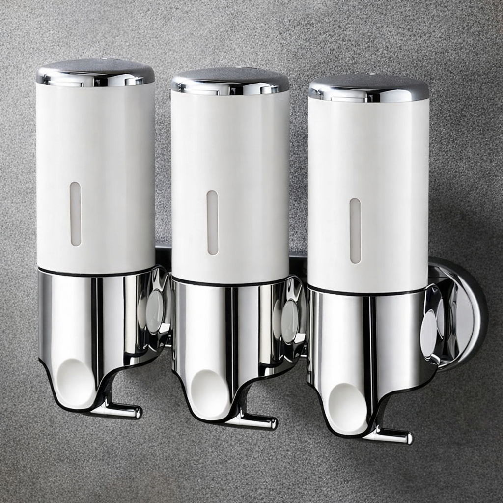 Dispensador Triple de Pared blanco