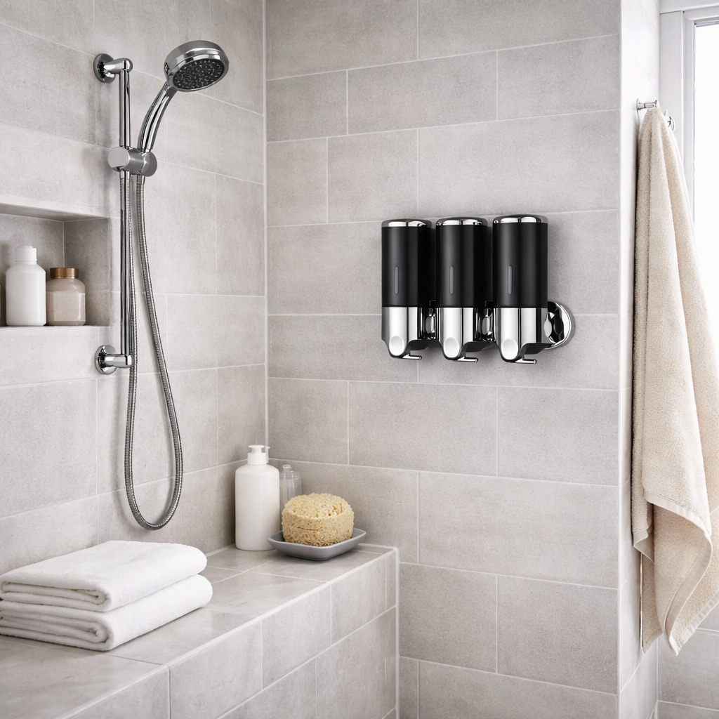 Dispensador Triple de Pared negro