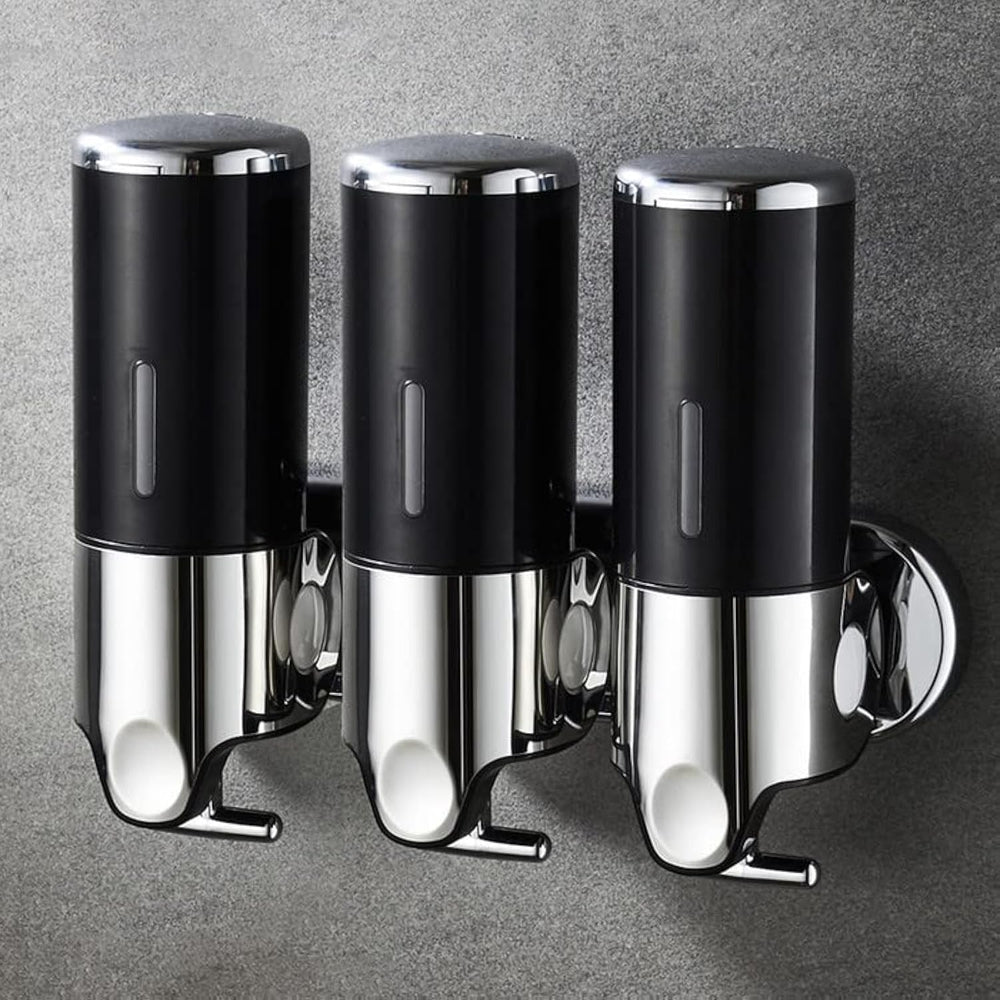 Dispensador Triple de Pared negro