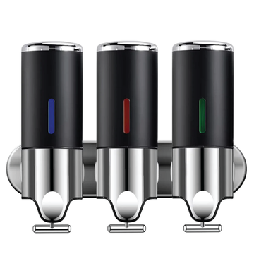 Dispensador Triple de Pared negro