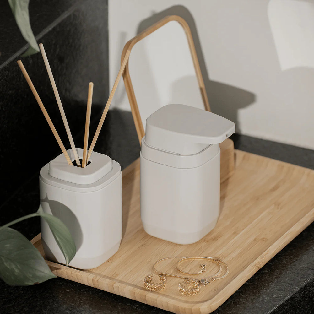 Dispensador de Jabón Líquido 380ml Aura Beige - Diseño Minimalista