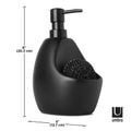 Dispensador de Jabón con Porta Esponja Joey Negro – Cerámica Premium para Cocina Moderna