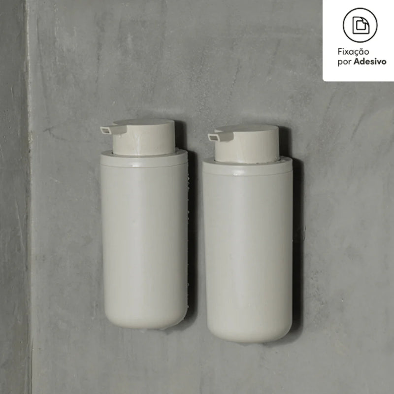 Dispensador de jabón con adhesivo Eleve beige · sin taladro, 500 ml, para baño o cocina