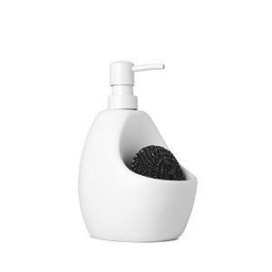 Dispensador de jabón con porta esponja Joey blanco · cerámica premium para cocina moderna