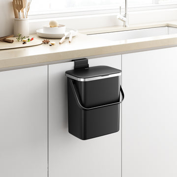 Tacho de basura para gabinete Puro Plus 10 L negro