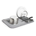 Escurridor de Platos Plegable Udry Gris – Con Mat de Microfibra y Rack Removible