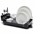 Escurridor de Platos Smart Plus Large Negro 1 Nivel - Drenaje 360°, Alta Capacidad y Diseño Moderno para Cocina