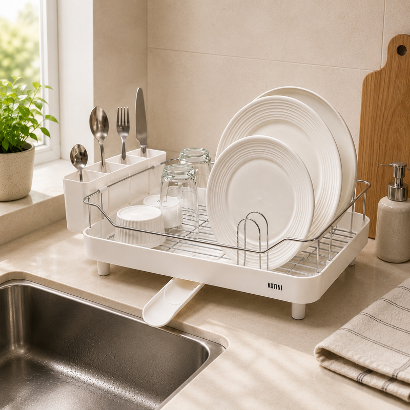 Escurridor de platos Smart Plus Large blanco 1 nivel