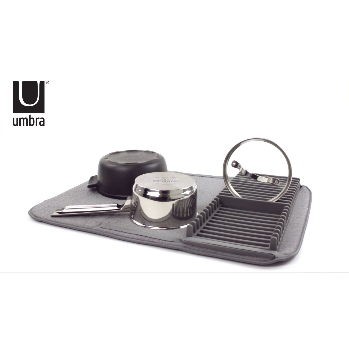 Escurridor de platos plegable Udry gris