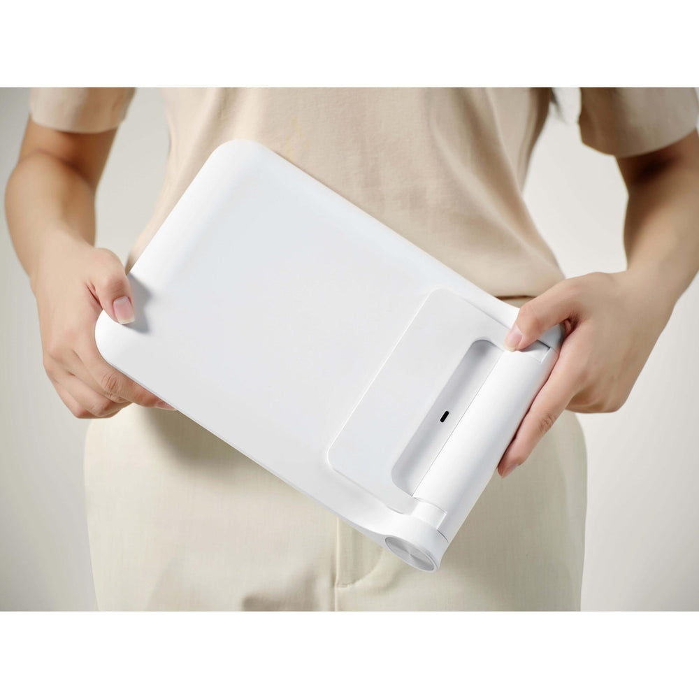Espejo LED iMira plegable blanco USB · luz natural, recargable USB y 3 niveles de brillo