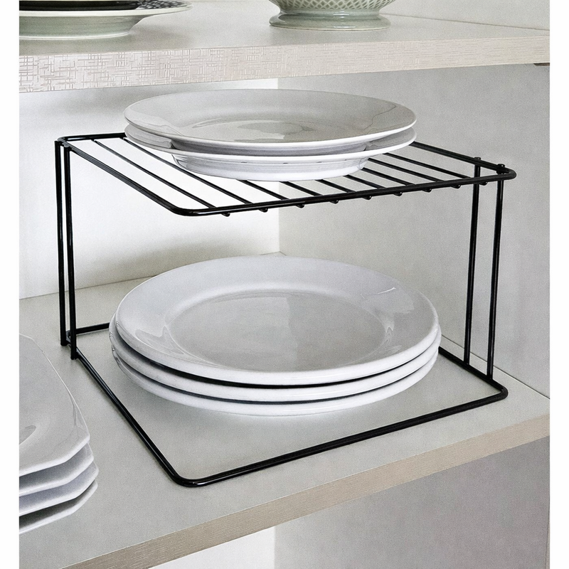 Estante apilable Organizare cuadrado 26 cm negro