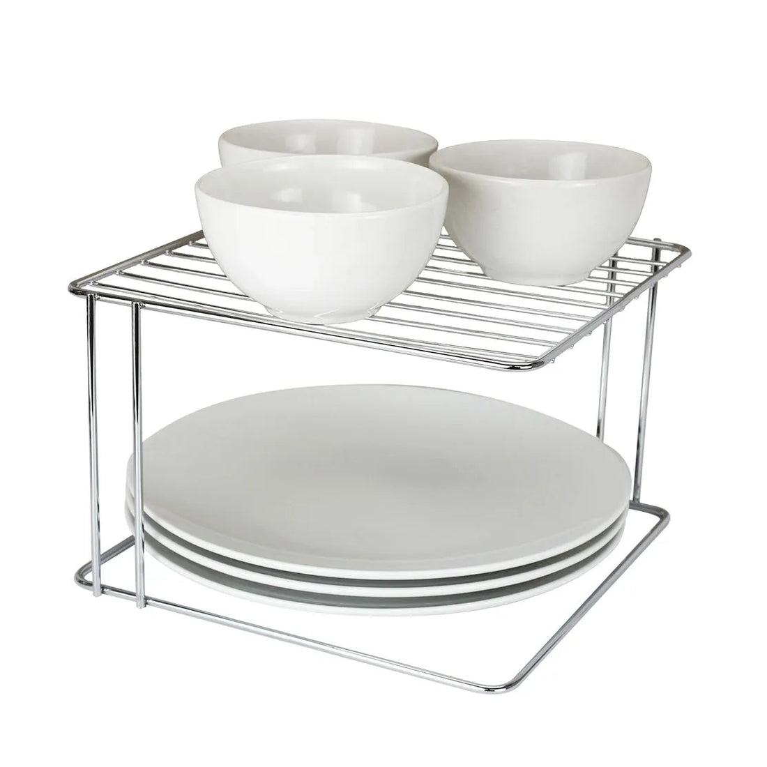 Estante apilable Organizare cuadrado 26cm plateado