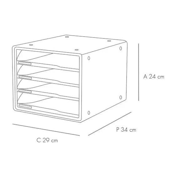 Gabinete Deluxe Open 4 rendijas gris