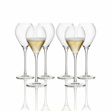 Set de 6 Copas Tulip Espumante Reserva Cristal Hechas a Mano 350ml