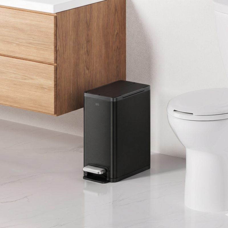 Tacho de basura con pedal X-Wing 10 L acero negro