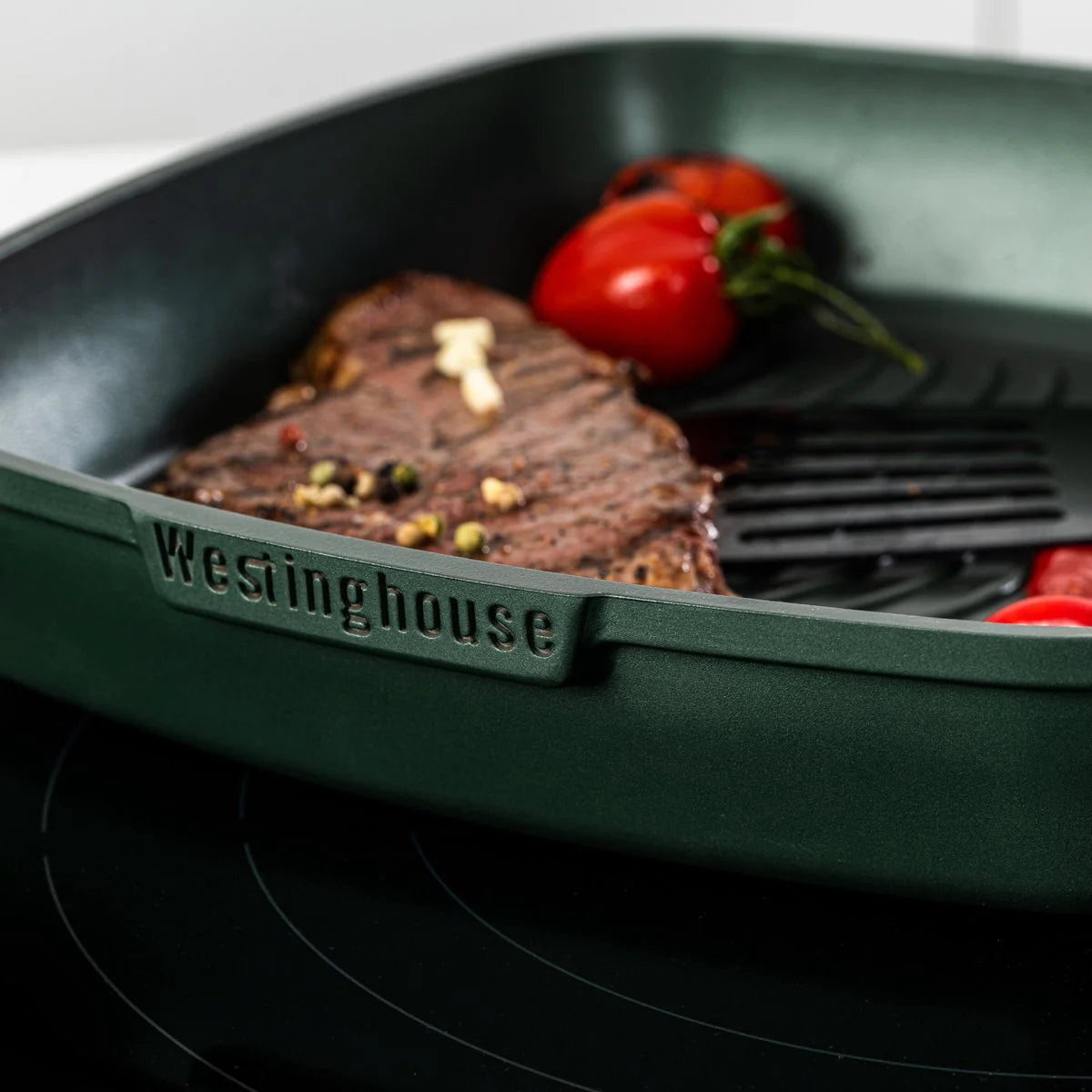 Grill 28cm antiadherente Performance QuanTanium con tapa verde