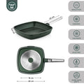 Grill 28cm antiadherente Performance QuanTanium con tapa verde