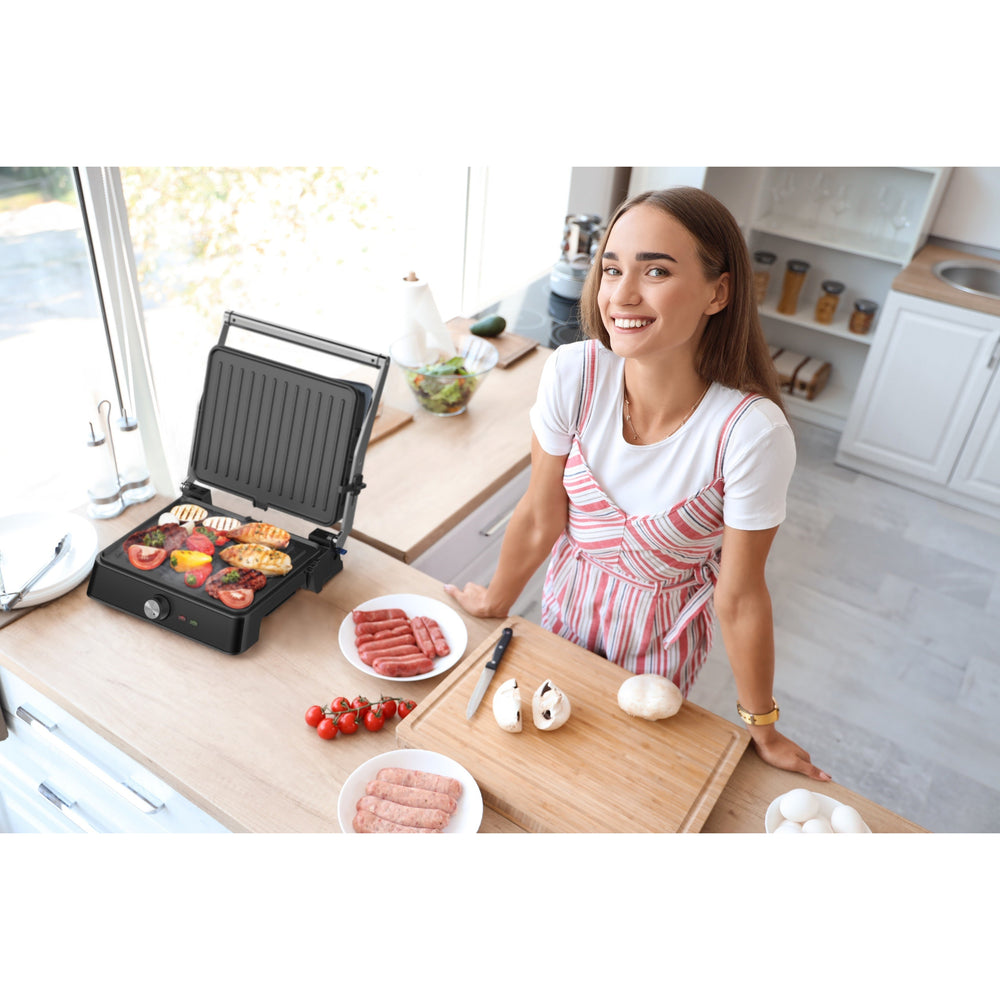 Grill plancha electrico 2200W Retro negro