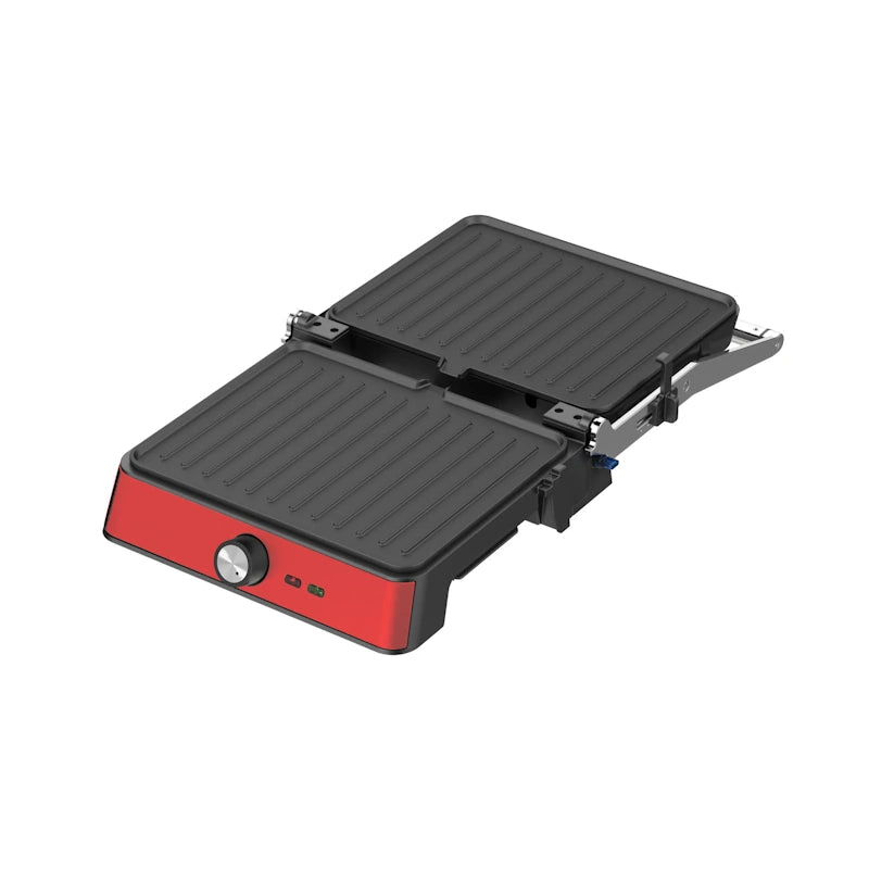 Grill plancha electrico 2200W Retro rojo