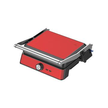 Grill plancha electrico 2200W Retro rojo