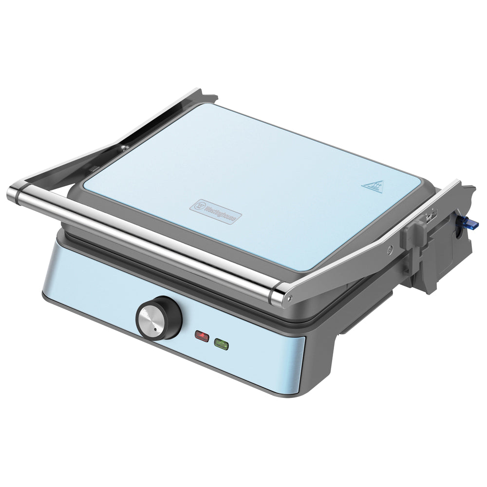 Grill plancha eléctrico Retro Westinghouse 2200 W celeste