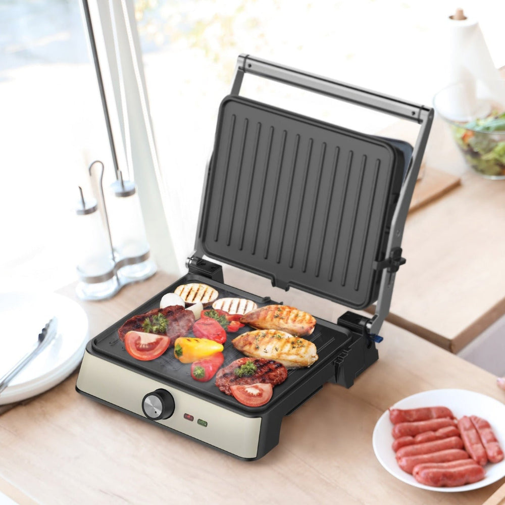 Grill plancha eléctrico Retro Westinghouse 2200 W crema