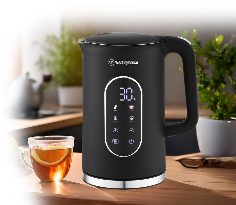 Hervidor digital con pantalla táctil 1.7 L negro mate