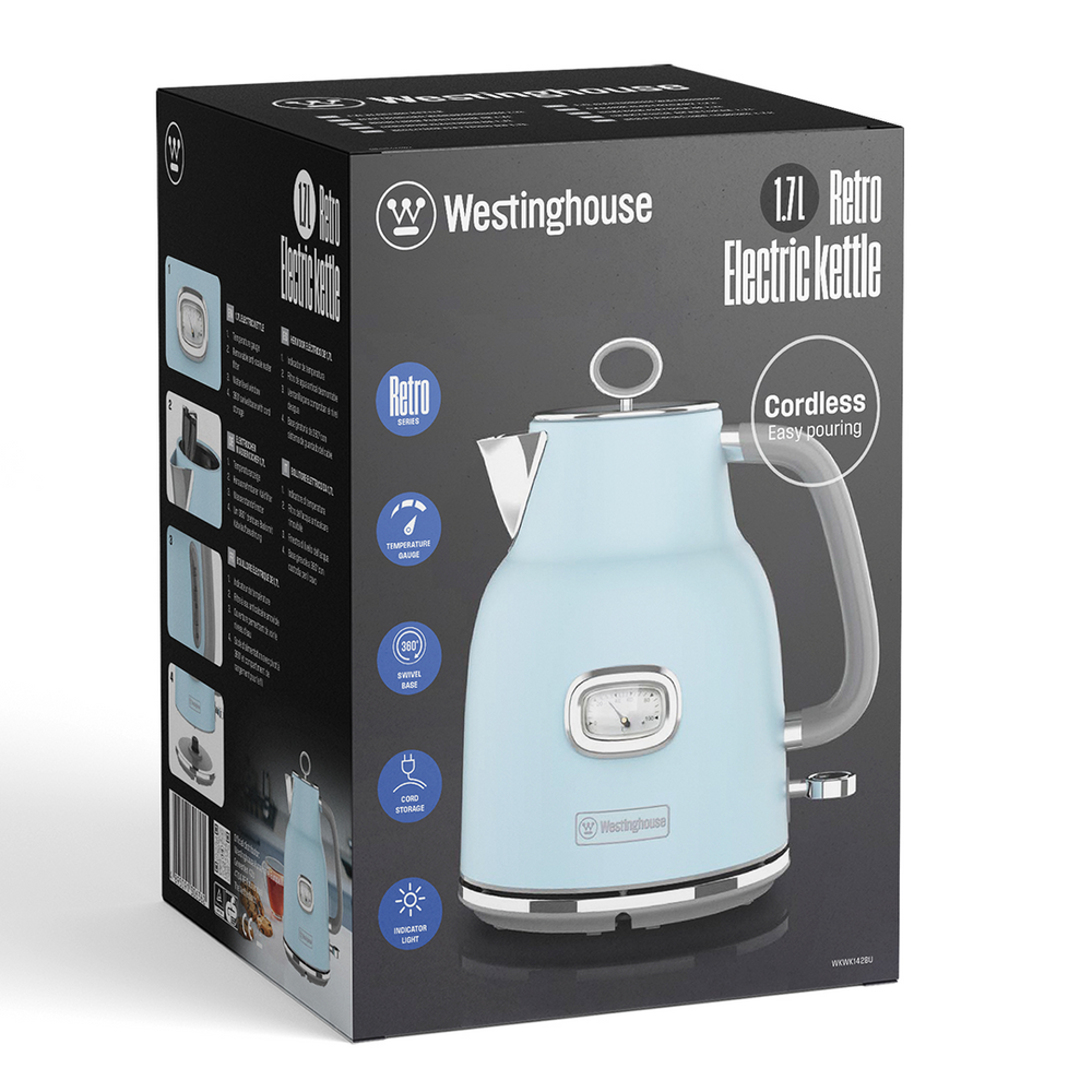 Hervidor eléctrico Retro 1.7 ltrs celeste WH