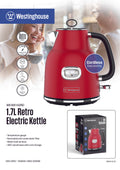 Hervidor eléctrico Retro 1.7 ltrs rojo WH