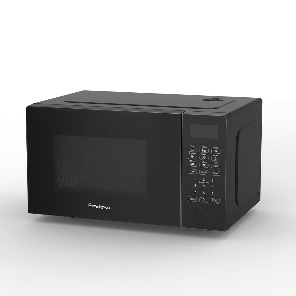 Horno microondas digital 20 litros negro - 700W con 9 Menús Automáticos y Display LED