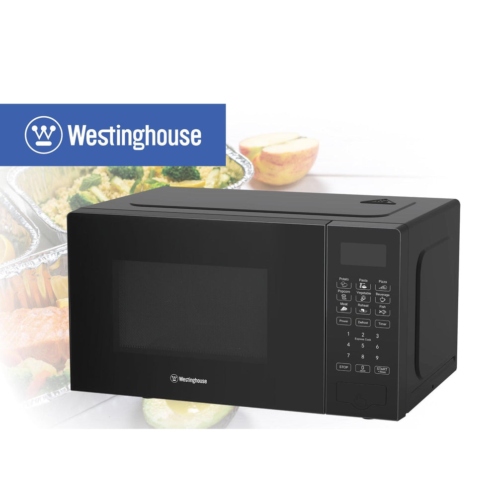 Horno microondas digital 20 litros negro - 700W con 9 Menús Automáticos y Display LED
