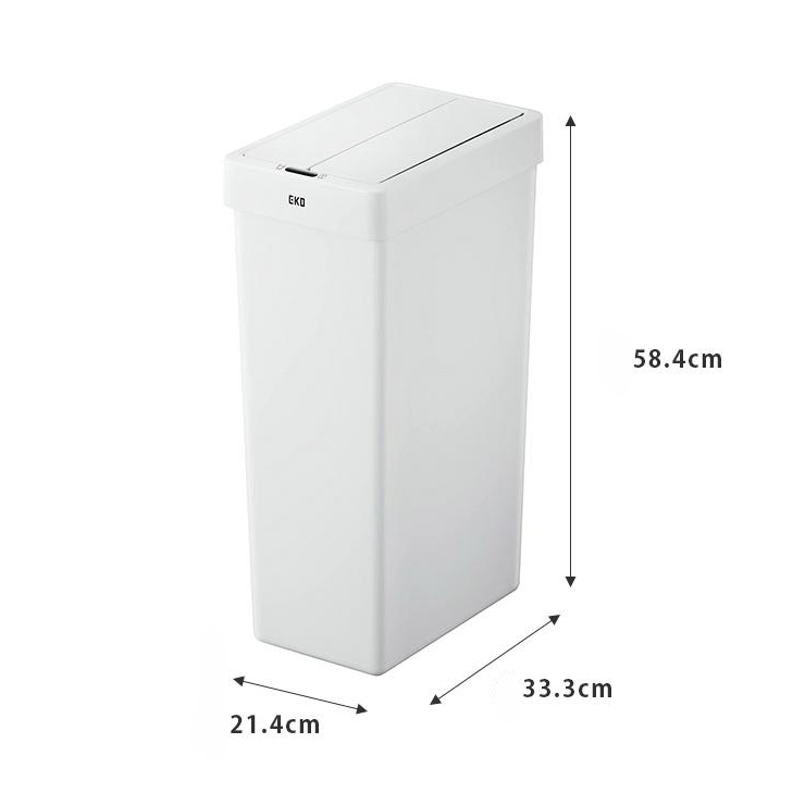 Tacho de basura sensor EKO X-Wing 30 L blanco · tapa doble automática, apertura silenciosa y pantalla LED
