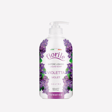 Jabón Líquido Neutro Fiorile con Aroma a Violeta 500 ml – Hecho en Italia, Suavidad Floral para Uso Diario