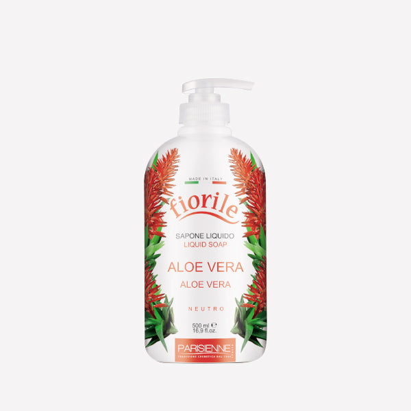 Jabón Líquido Neutro Fiorile con Aroma a Aloe Vera 500 ml – Hecho en Italia, Frescura Suave para Piel Sensible