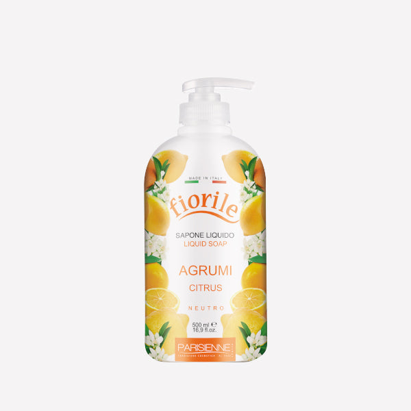Jabón Líquido Neutro Fiorile con Aroma a Cítricos 500 ml – Hecho en Italia, Energía Mediterránea para la Piel