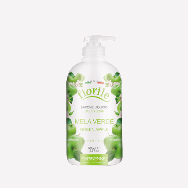 Jabón Líquido Neutro Fiorile con Aroma a Manzana Verde 500 ml – Hecho en Italia, Limpieza Frutal y Refrescante