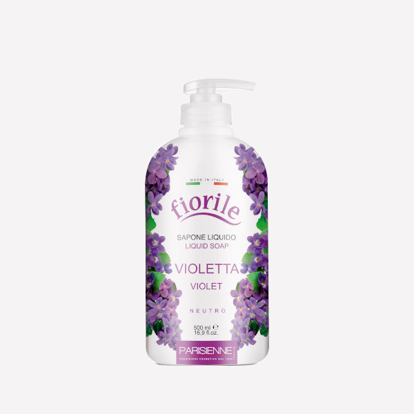 Jabón Líquido Neutro Fiorile con Aroma a Violeta 500 ml – Hecho en Italia, Suavidad Floral para Uso Diario