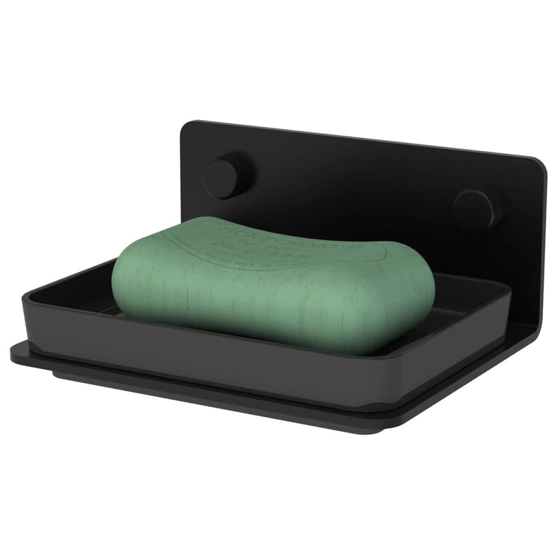 Jabonera Ispirazione aluminio extraíble - negro mate