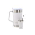 Jarra Térmica acero inoxidable 2L + vaso 140ml blanca - Irrompible, Conserva Bebidas Calientes o Frías