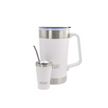 Jarra Térmica acero inoxidable 2L + vaso 140ml blanca - Irrompible, Conserva Bebidas Calientes o Frías