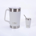 Jarra Térmica acero inoxidable 2L + vaso 140ml gris - Irrompible, Conserva Bebidas Calientes o Frías